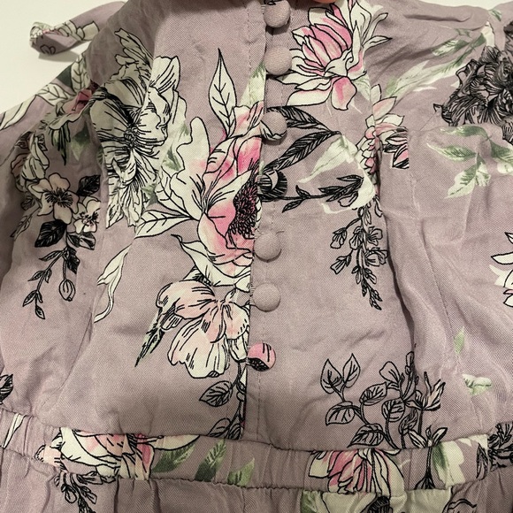 Torrid Brand 1 Floral Challis Self Tie Culotte Jumpsuit Romper Lilac Purple - Picture 6 of 6